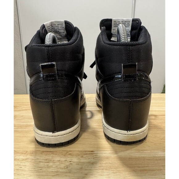 Nike Dunk Sky Hi Hidden Wedge Essential Black Leather White High Womens Size 8 - Picture 3 of 9